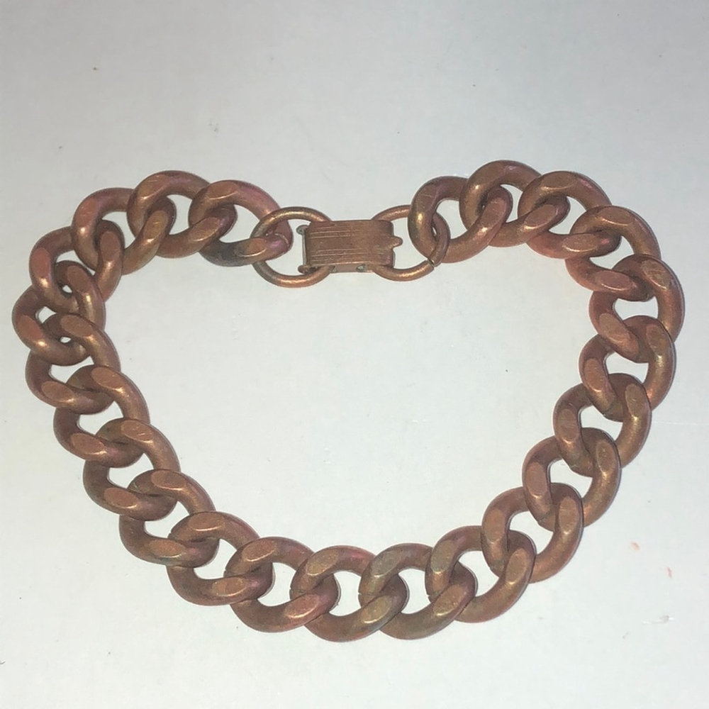 Solid Copper Vintage Copper Boho Chain Bracelet - image 2